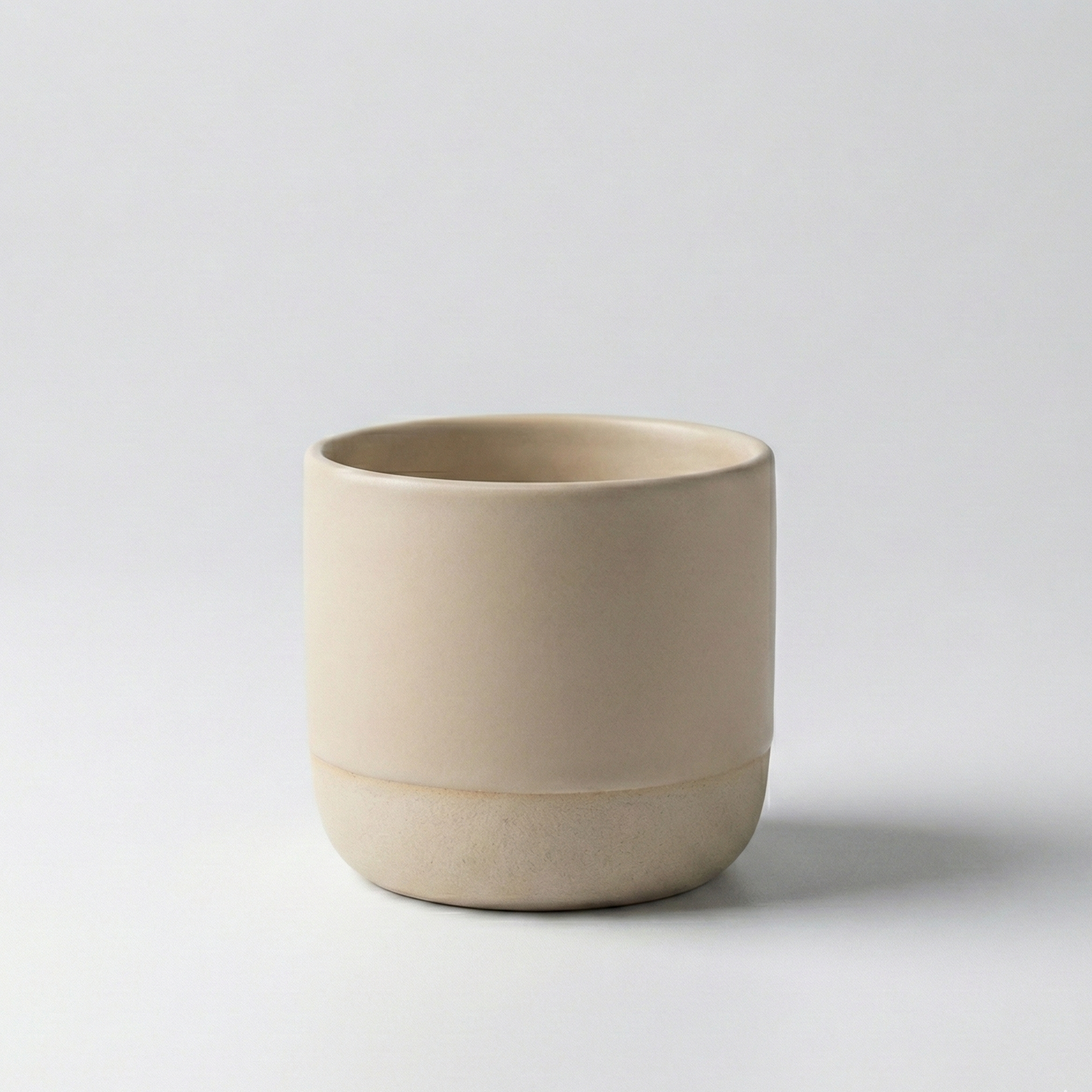 Cappuccino Tasse - Half Glazed - Sandbeige